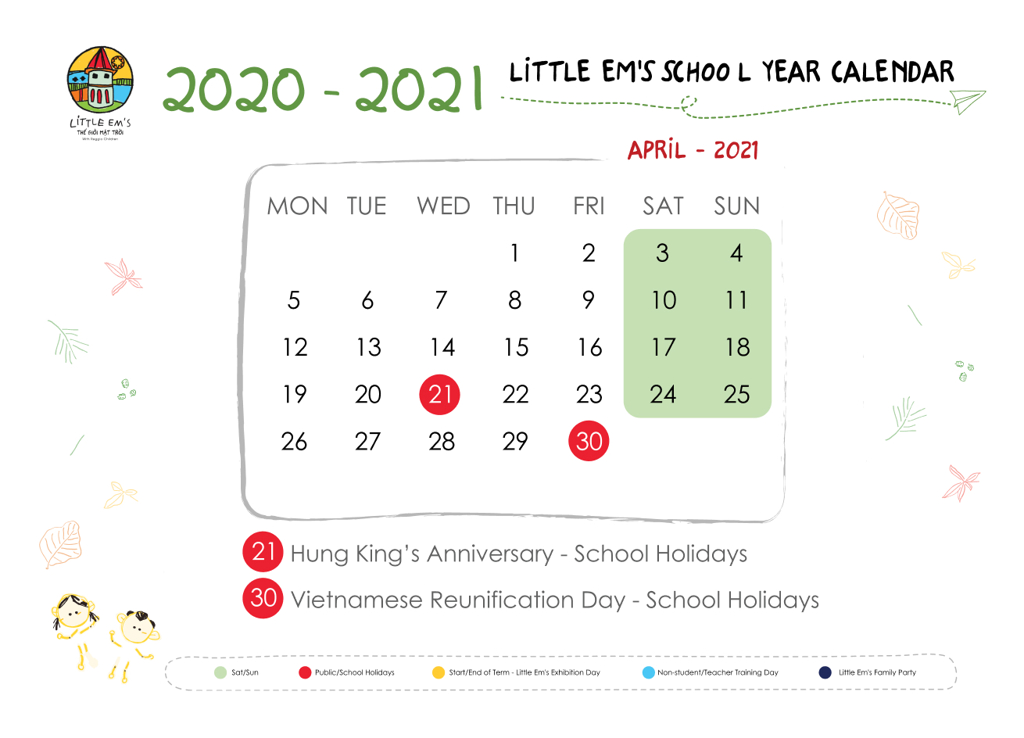calendar littleems April-2021
