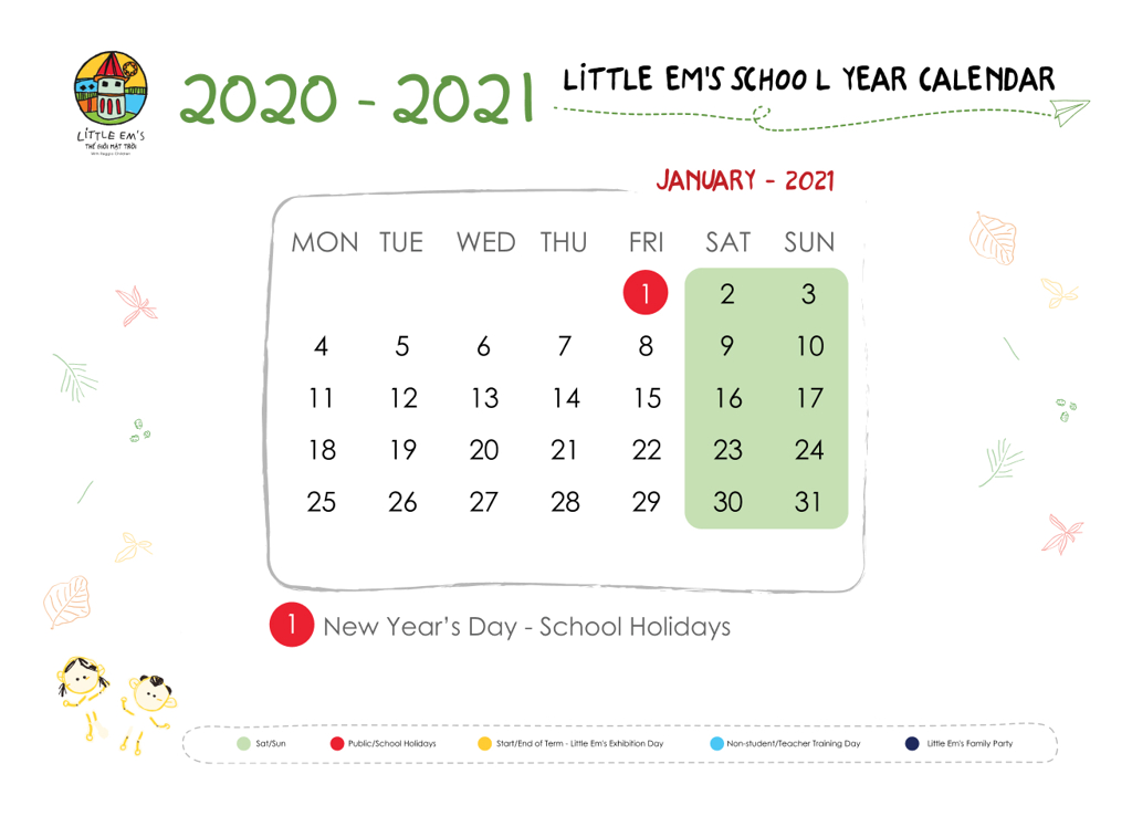 calendar littleems Jan-2021