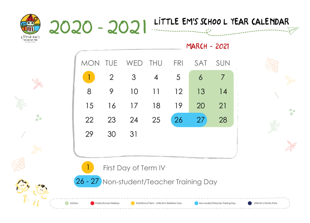 calendar littleems Mar-2021