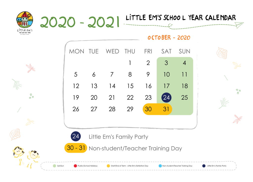 calendar littleems Oct-2020